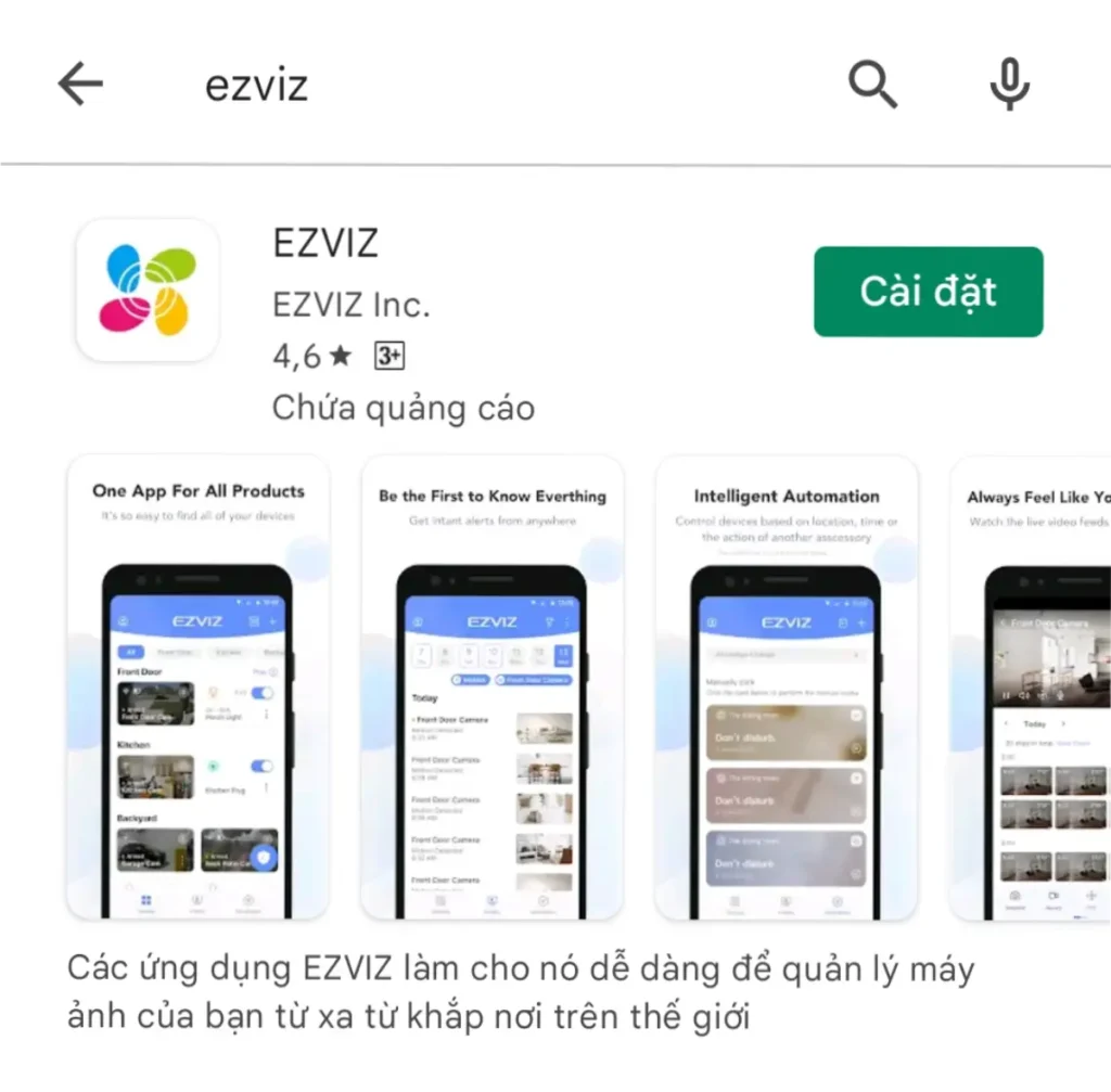 cài đặt camera Ezviz trên điện thoại